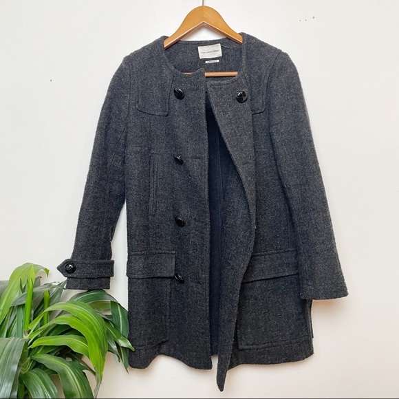 Isabel Marant Etoile Clifford Charcoal Wool/Alpaca BlendPea Coat 38 - Picture 6 of 16